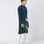 Teal embroidered silk chanderi kurta and pant set