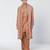 Copper biscoff embroidered chanderi silk and organza kurta pant with dupatta stole