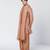 Copper biscoff embroidered chanderi silk and organza kurta pant with dupatta stole