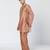 Copper biscoff embroidered chanderi silk and organza kurta pant with dupatta stole