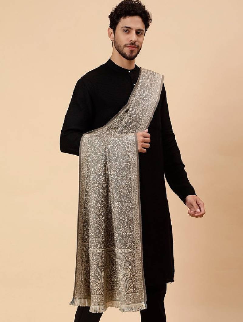 Men floral woven design shawl