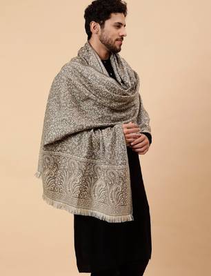 Men floral woven design shawl 4