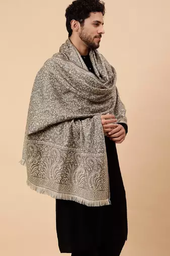 Men floral woven design shawl