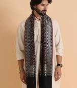 Floral woven design acrylic shawl