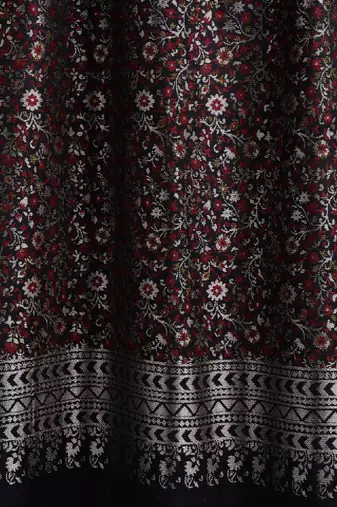 Floral woven design acrylic shawl