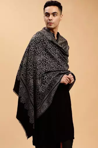 Paisley woven-design acrylic shawl
