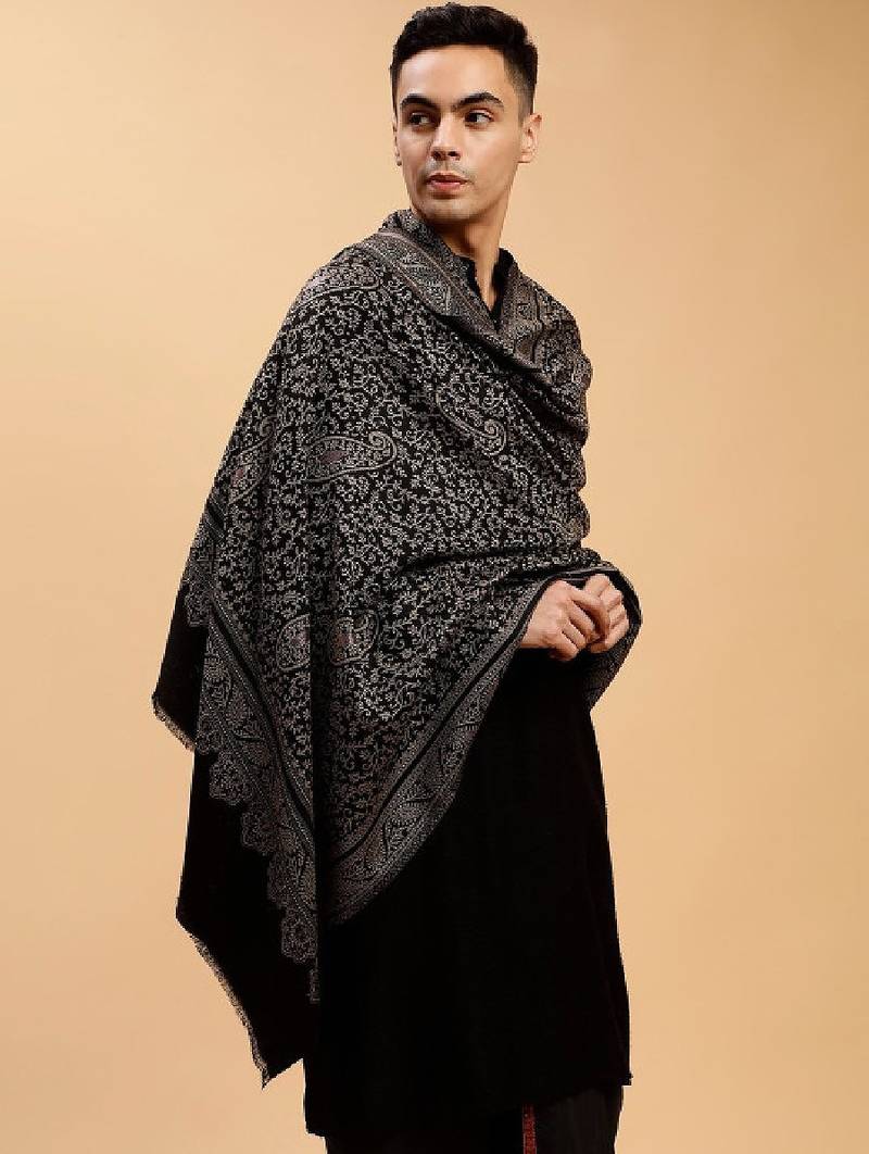 Paisley woven-design acrylic shawl