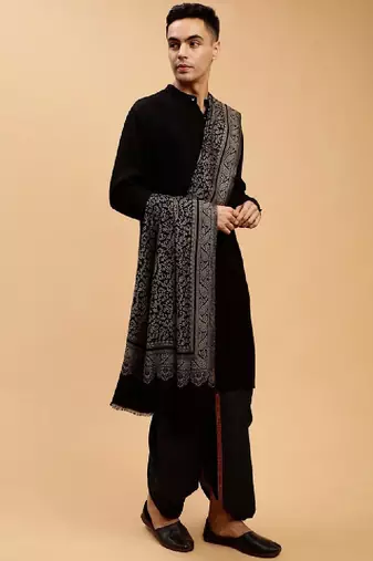 Paisley woven-design acrylic shawl