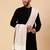 Men woven design fringed acrylic wool shawl