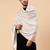 Men woven design fringed acrylic wool shawl