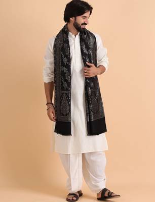 Floral woven design acrylic kashmiri shawl 3