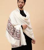 Floral woven design acrylic shawl