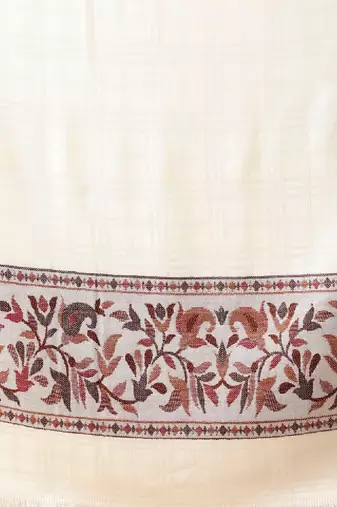 Floral woven design acrylic shawl