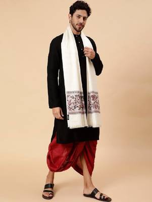 Floral woven design acrylic shawl 4