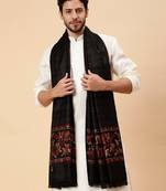 Floral woven design acrylic & wool shawl