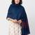 Women blue solid woven design shawl
