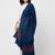 Women blue solid woven design shawl