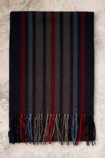 Men striped acrylic mufflers