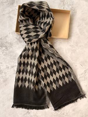 Men patterned acrylic mufflers 1