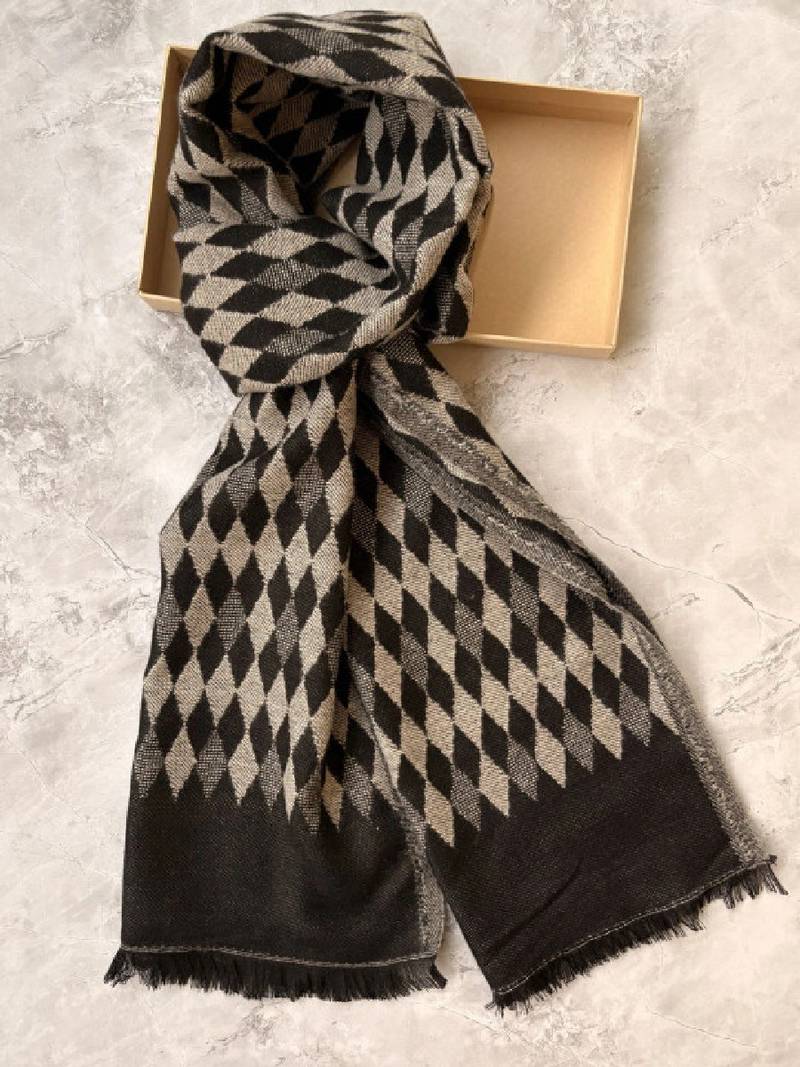 Men patterned acrylic mufflers
