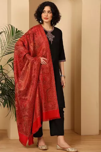 Ethnic motifs woven design shawl