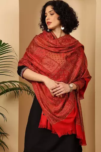Ethnic motifs woven design shawl