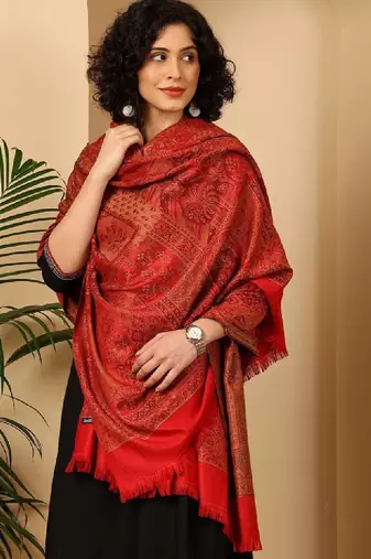 Ethnic motifs woven design shawl