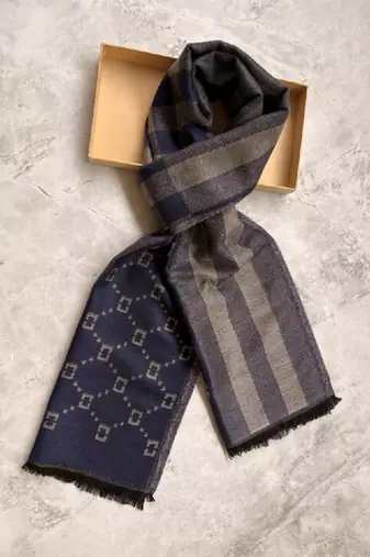 Men patterned acrylic mufflers