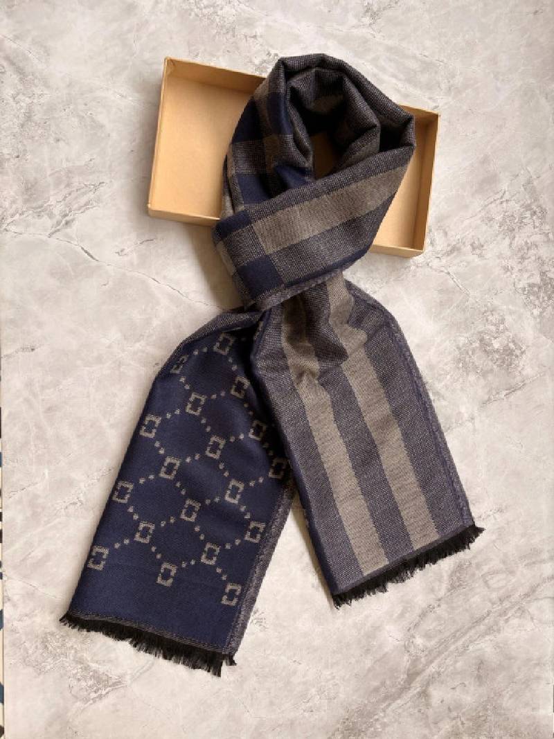 Men patterned acrylic mufflers