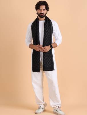 Men patterned acrylic mufflers 1