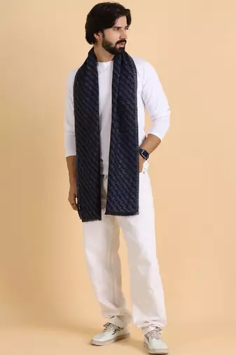 Men striped acrylic mufflers