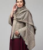 Floral woven design pure woolen shawl