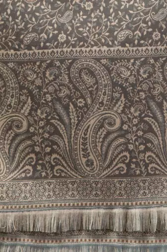 Floral woven design pure woolen shawl