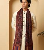 Men woven design floral stole
