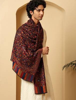 Men woven design floral stole 3