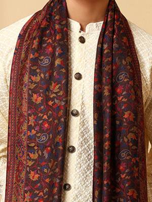 Men woven design floral stole 4