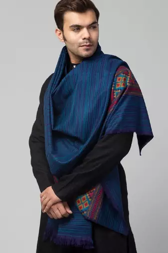 Kullu woven design acrylic shawl