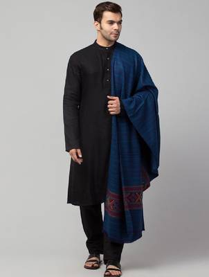 Kullu woven design acrylic shawl 2
