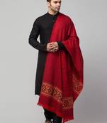Ethnic motif woven design acrylic shawl