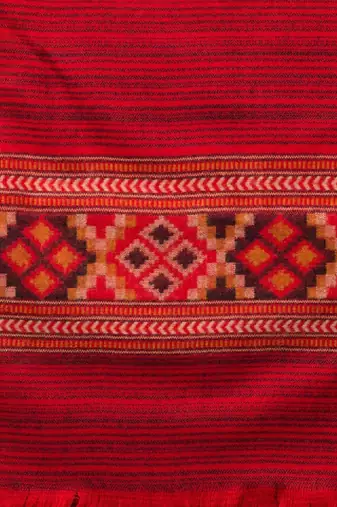 Ethnic motif woven design acrylic shawl