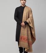 Woven design acrylic wool shawl