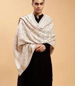 Men geometric woven design shawl