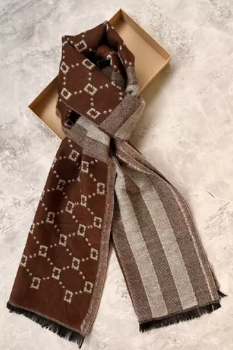 Men patterned acrylic mufflers