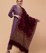 Women ethnic motifs woven design shawl