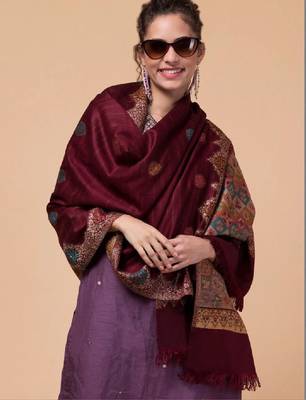 Women ethnic motifs woven design shawl 2
