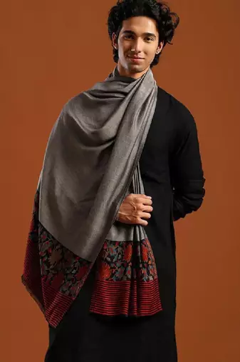 Floral woven design shawl