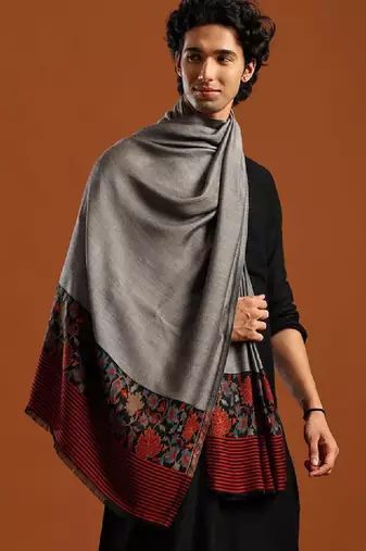 Floral woven design shawl