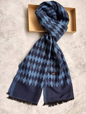 Men patterned acrylic mufflers 1