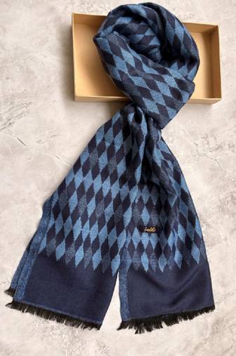 Men patterned acrylic mufflers