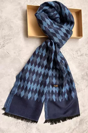 Men patterned acrylic mufflers